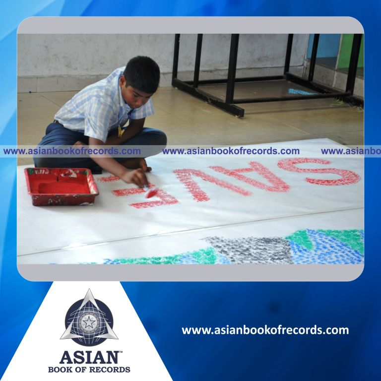 Largest Painting made with Cotton by a Minor (Male)