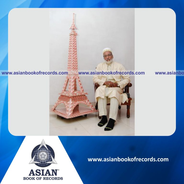 Largest Eiffel Tower made with Currency Notes by an Individual (Male)