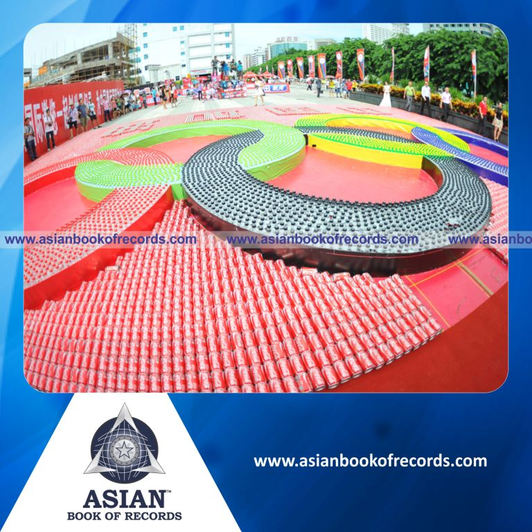 Largest Olympic Ring made with Beverage Bottles