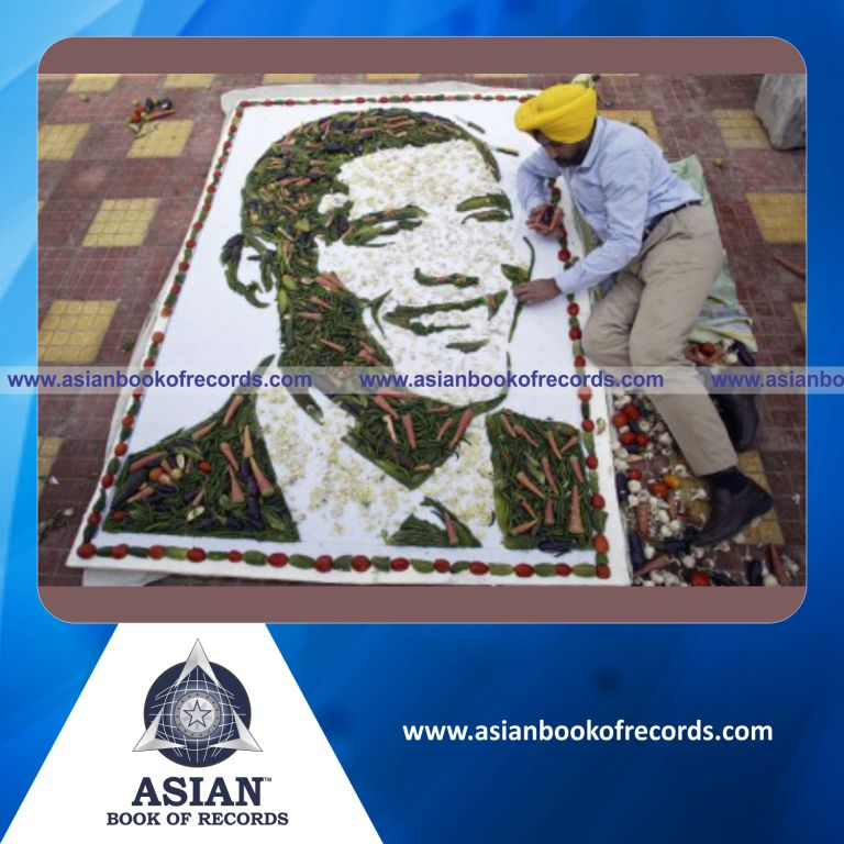 Largest Obama Portrait made with Vegetables by an Individual (Male)
