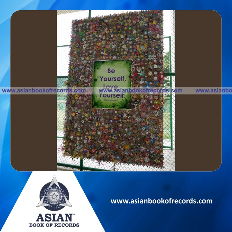 Largest Photo Frame made of Cardboard Tubes