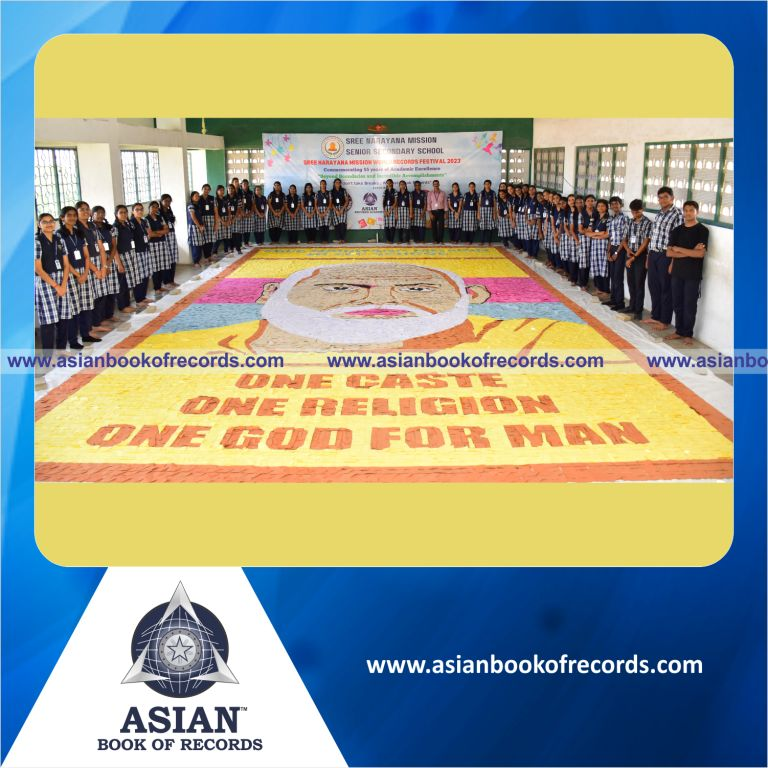 Largest Origami Houses Mosaic by a Team