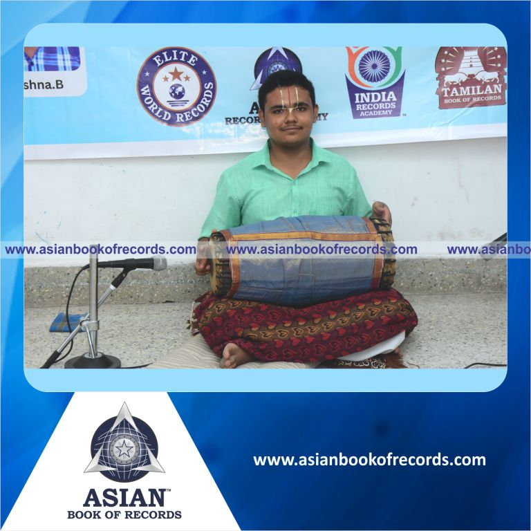 Longest Mridangam Concert by an Individual (Minor-Male)