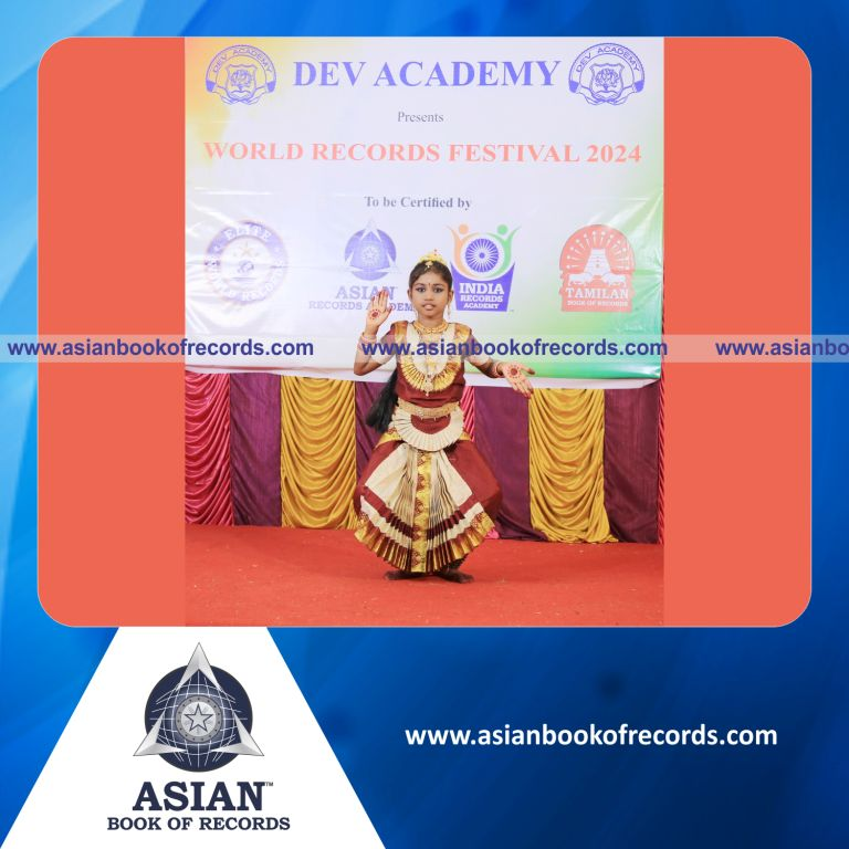 Highest Number of Single Digit Mental Arithmetic Addition Problems (5 Rows) Solved in 5 Minutes while Performing Classical Dance Simultaneously by an 