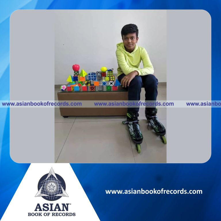 Highest Number of Types of Rubiks Cubes Solved While Performing Inline Skating by an Individual (Minor-Male)