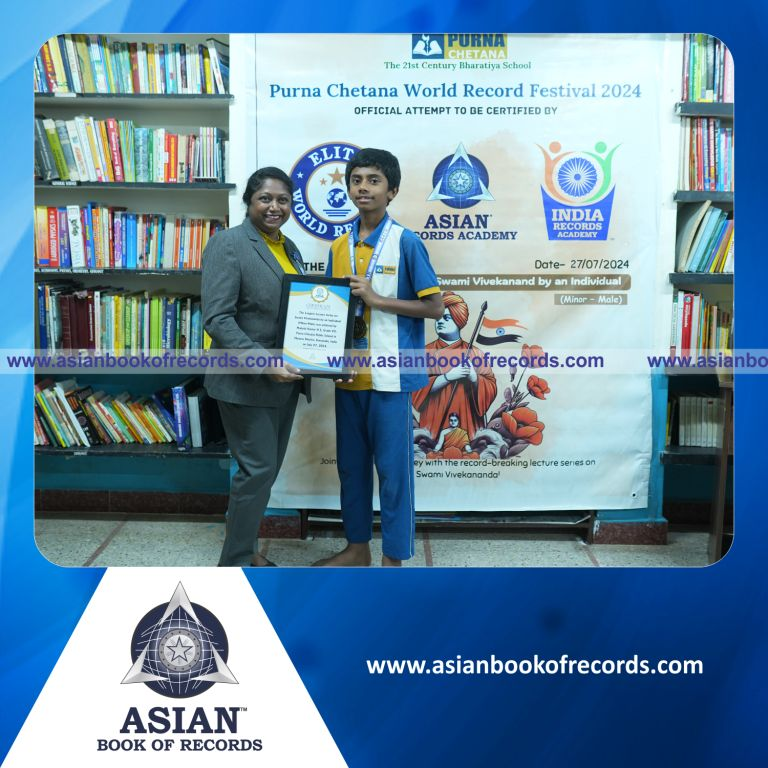 Longest Lecture Series on Swami Vivekananda by an Individual (Minor-Male)