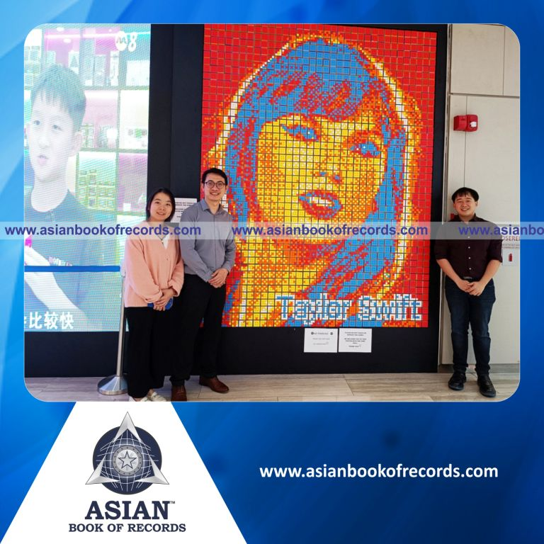 Largest Portrait of Taylor Swift made with Rubik’s Cubes