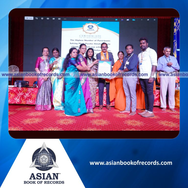 Highest Number of Participants Solving Math Puzzles Simultaneously (Single Location)