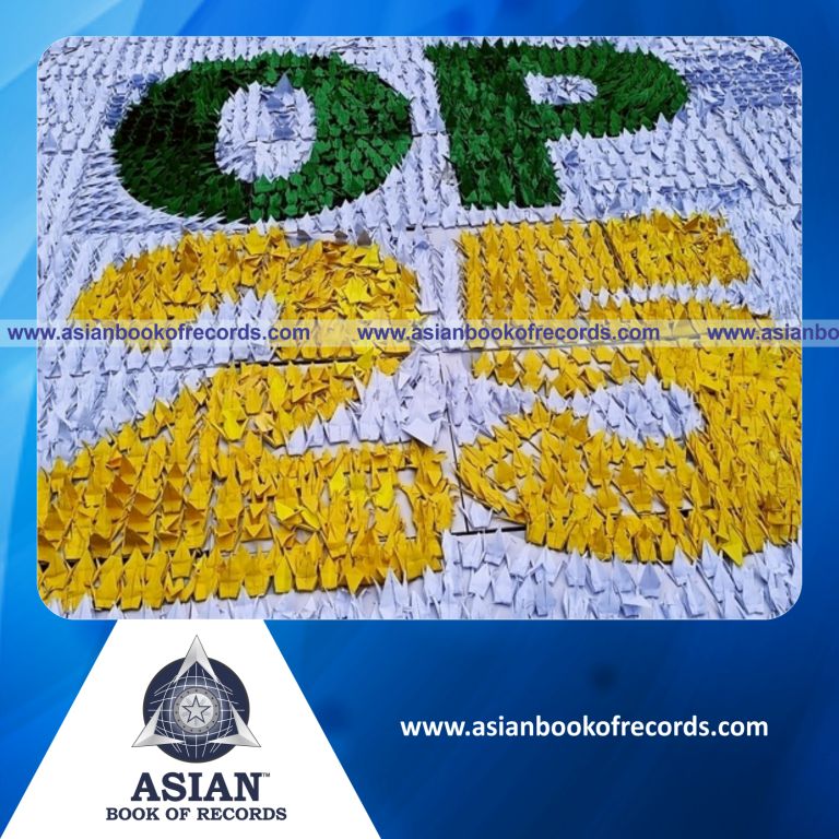 Largest Anniversary Logo Made of Paper Cranes
