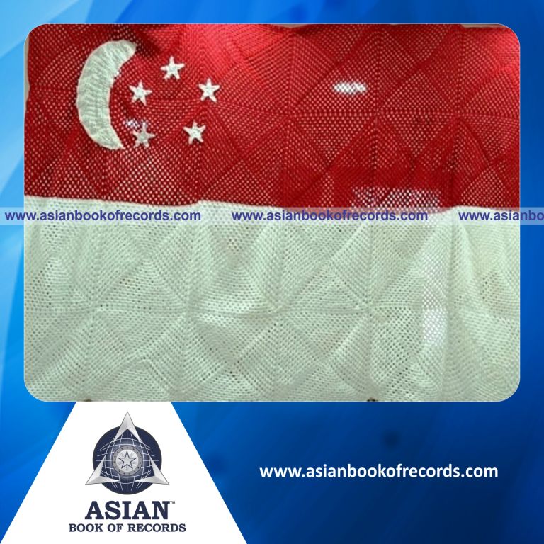 Largest Crocheted Singapore Flag