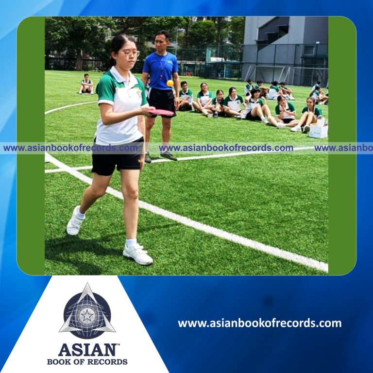 Highest Number of Participants Bouncing Ping Pong Balls While Walking a 30-Meter Line