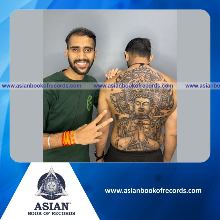 Biggest Tattoo of Lord Buddha Made on the Back by an Individual