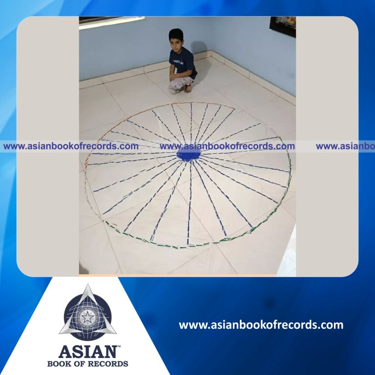 Highest Number of Matchsticks Used in Making Ashok Chakra (Kid)