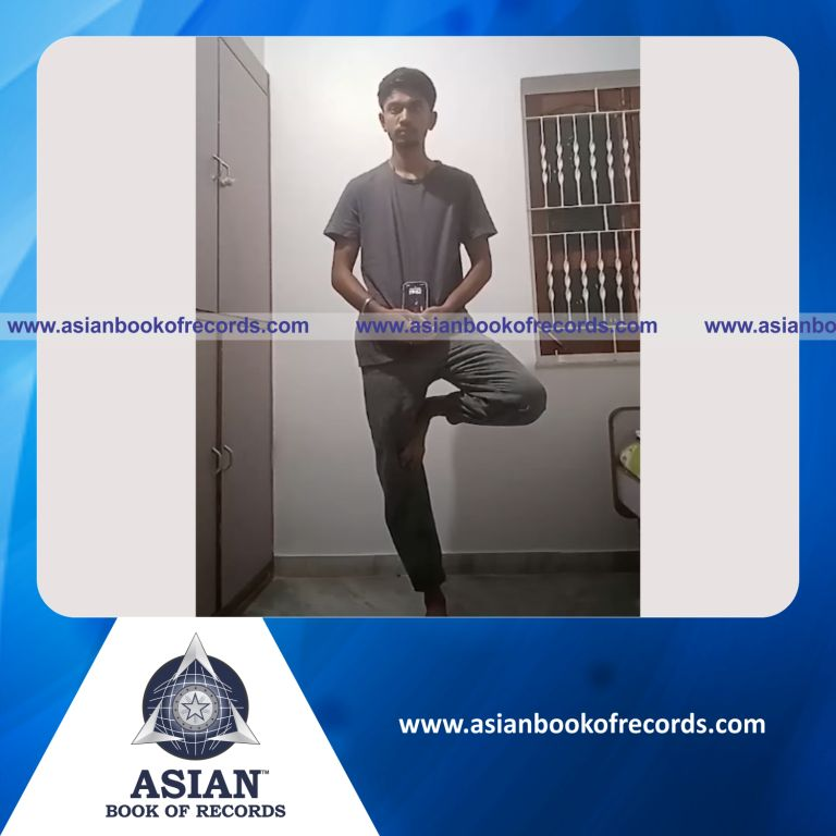 Highest Time to Stand on One Leg by a Teenager