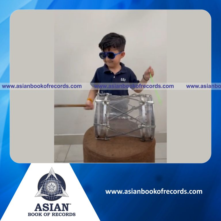 Longest Time to Play Dhol by a Preschooler