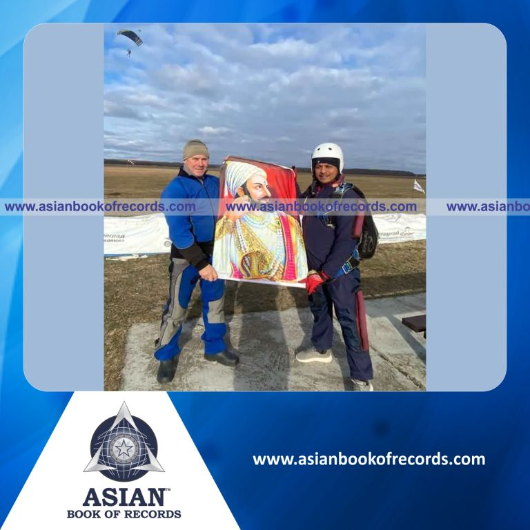 Highest Skydive with a Banner Featuring Chhatrapati Shivaji Maharaj