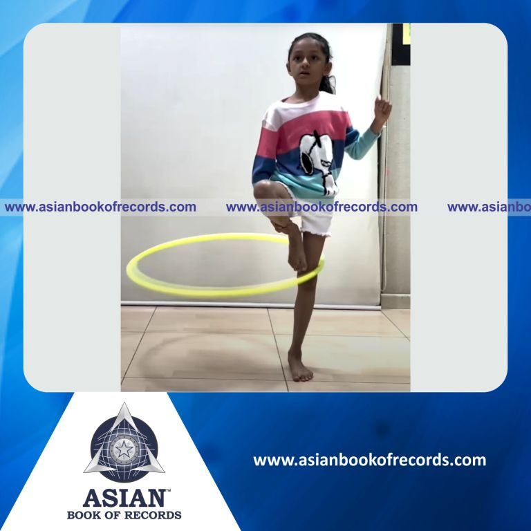 Highest Number of Hula Hoop Spins Performed Around the Waist While Standing on One Leg by a Kid