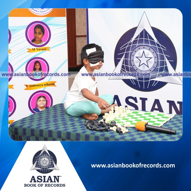 Fastest Time to Arrange a Chessboard while Blindfolded by a Pre-Schooler