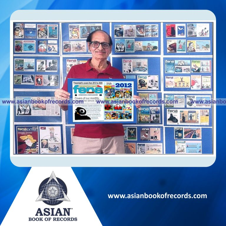 Highest Number of Creative Contributions by a Cartoonist in an International Monthly Magazine