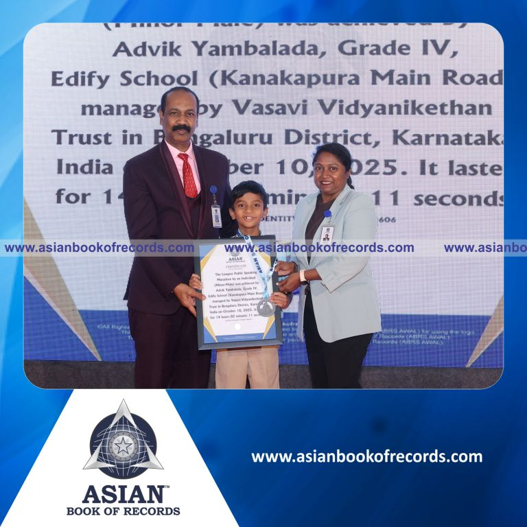 Longest Public Speaking Marathon by an Individual (Minor-Male)