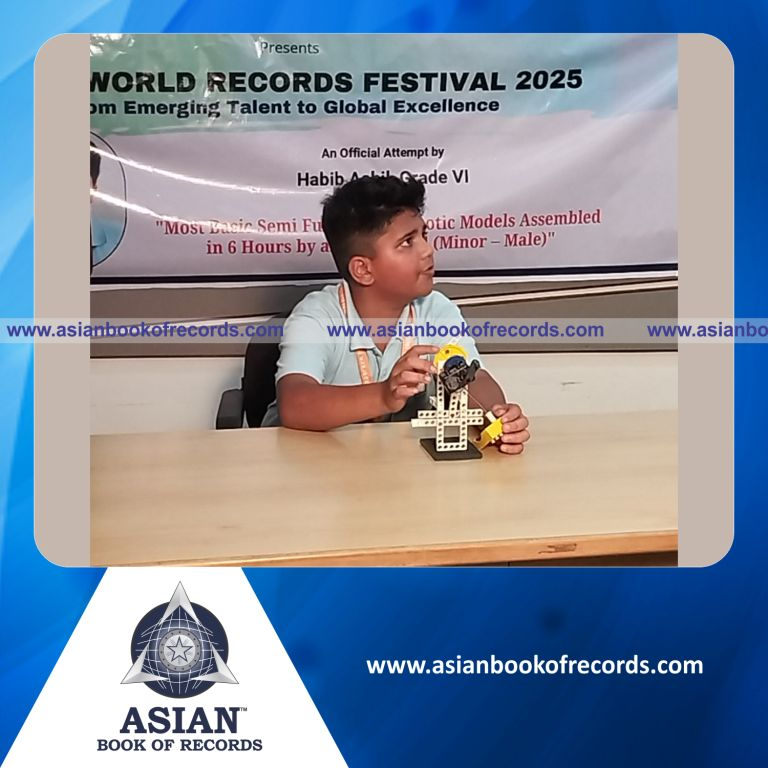 Highest Number of Basic Semi Functional Robotic Models Assembled in 6 Hours by an Individual (Minor-Male)