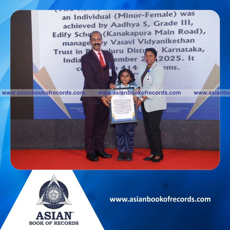Highest Number of Three-Digit Mental Arithmetic Addition Problems (Two Rows) Solved in 30 Minutes by an Individual (Minor-Female)