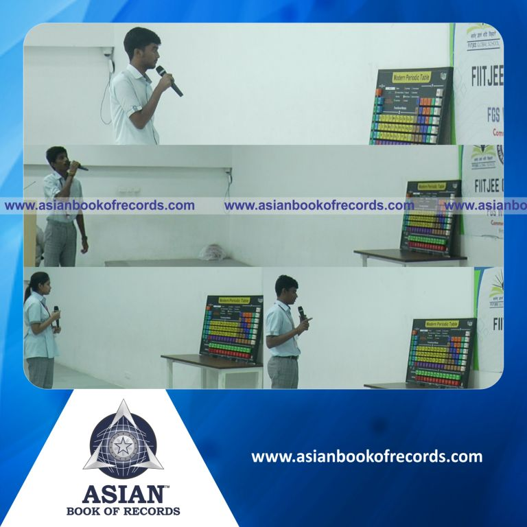 Highest Number of Participants Consecutively Recalling the Elements of the Periodic Table in a Relay in 6 Hours