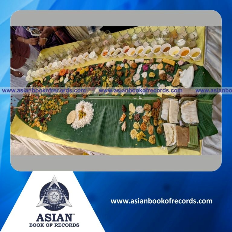 Highest Number of Traditional Vegetarian Dishes displayed for Onasadya
