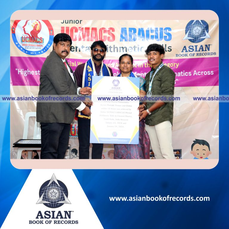 Highest Number of Participants Solving Arithmetic Problems using Abacus and Mental Mathematics Across Multiple Venues and Online within 18 Hours